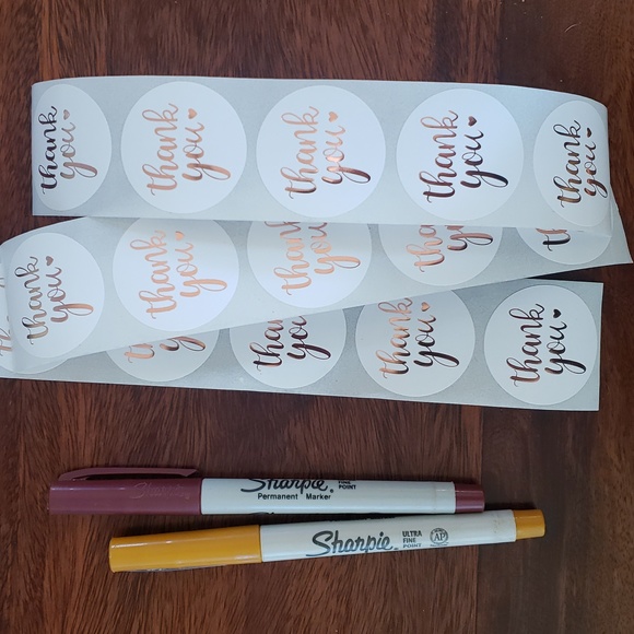 60 PIECE SHIPPING BUNDLE Handmade Thank You Cards 10 x 13 Polymailers Stickers - Picture 9 of 11